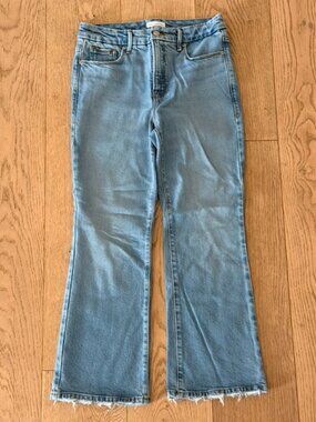 Good American High Rise Flare Wide Leg Jeans Light Wash Size 8 / 29